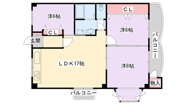 №3香里ニューハイツの物件間取画像